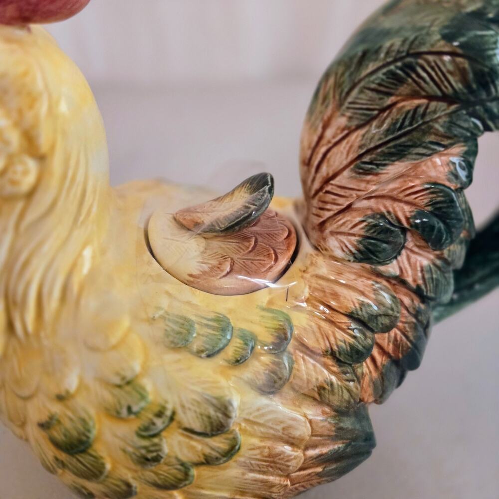 Vintage 1986 FITZ & FLOYD Coq du Village ROOSTER Teapot - Picture 12 of 12